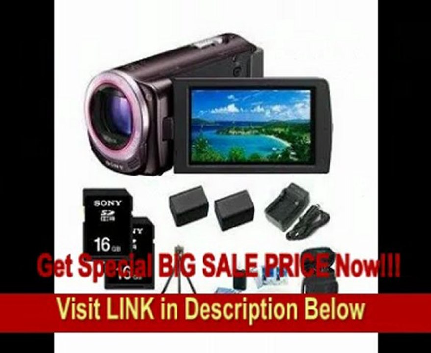 Sony HDR-CX260V HDR-CX260V/T HDRCX260VT High DefinitDefinition Handycam 8.9 MP Camcorder with 30x Optical Zoom and 16 GB Embedded Memory (Brown) + 16GB High Speed SDHC Cards (Qty 2) + High Capacity Batteries (Qty 2) + Rapid AC/DC Charger + More