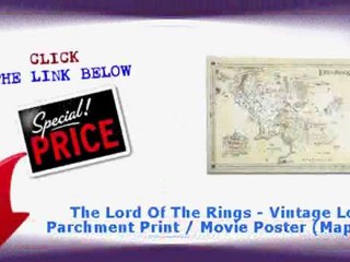 "The Lord Of The Rings - Vintage Look Parchment Print / Movie Poster (Map Of Middle Earth) (Size: 26"