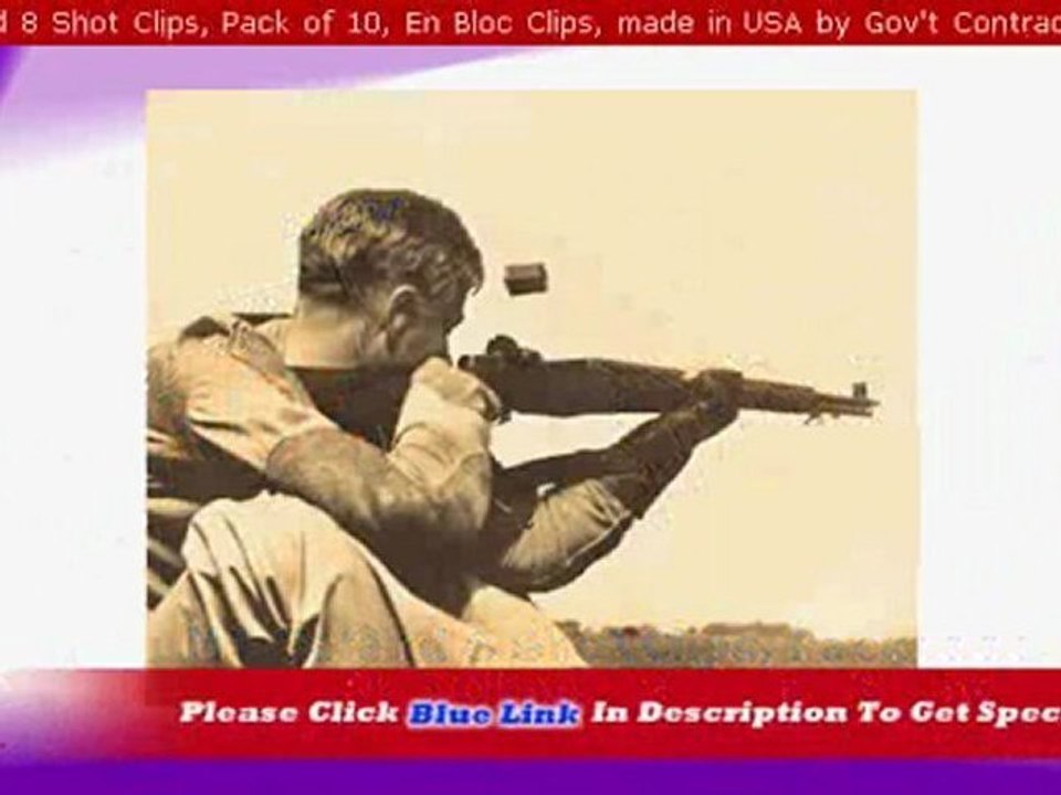"M1 Garand 8 Shot Clips, Pack of 10, En Bloc Clips, made in USA by Gov't Contractor"