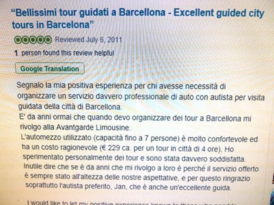 NOLEGGIO DI AUTO CON AUTISTA  BARCELLONA