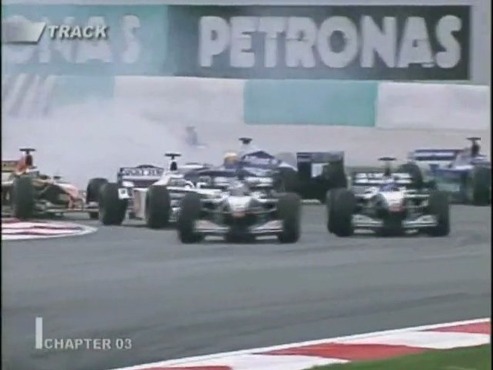 Barrichello and R.Schumacher Crash in Malaysia 2001