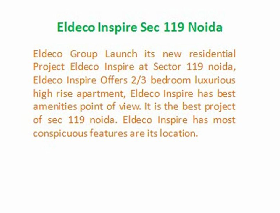 9873111181 !!Eldeco Inspire | Eldeco Inspire New Project < Eldeco Inspire sector 119 > Eldeco Inspire New Apartments Price