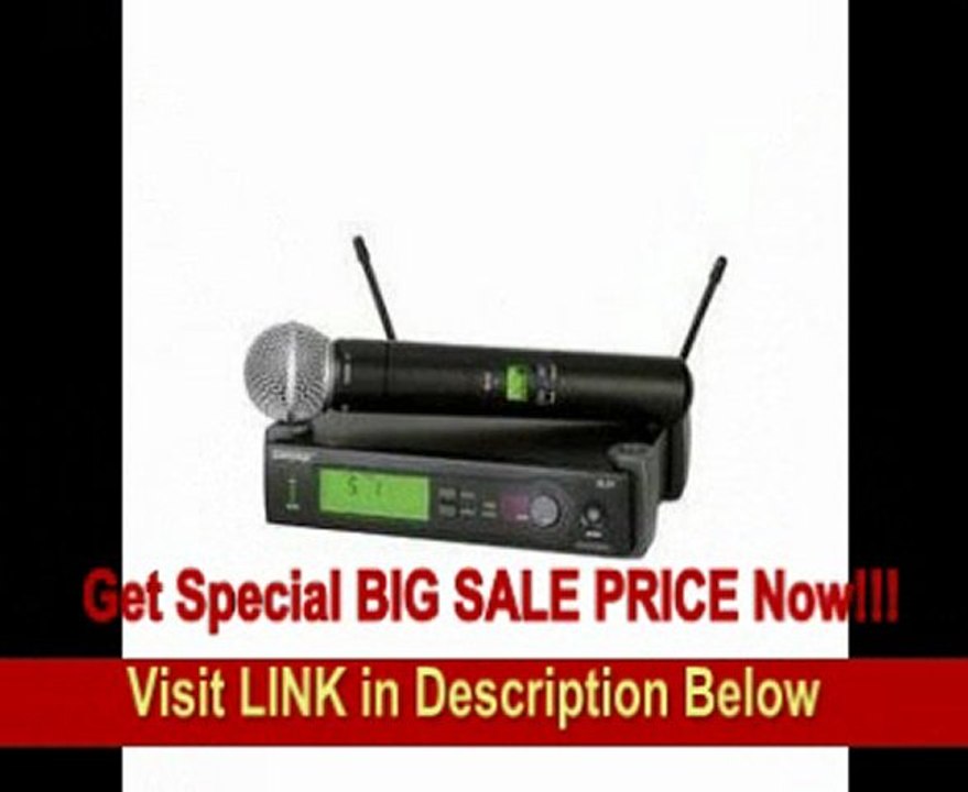 Shure SLX24/SM58-G5 Wireless Microphone System (G5/494 - 518 MHz), Includes SLX4 Receiver, SLX2 Handheld Transmitter and SM58 Microphone