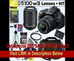 Nikon D5100 16.2MP CMOS Digital SLR Camera with 18-55mm f/3.5-5.6G AF-S DX VR and 55-200mm f/4-5.6G ED IF AF-S DX VR Zoom-Nikkor Lenses + EN-EL14 Battery + 16GB Deluxe Accessory Kit