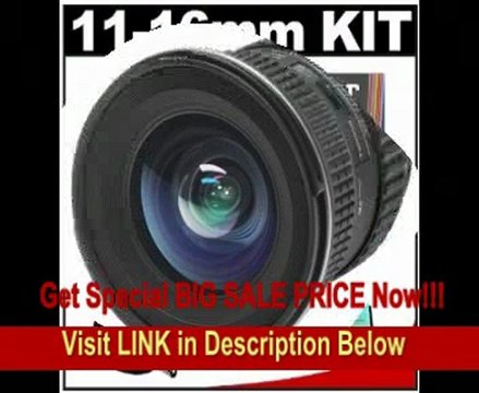 Tokina 11-16mm f/2.8 AT-X Pro DX Zoom Digital Lens + UV Filter + Cleaning Kit for Canon Rebel XS, XSi, T1i, T2i, EOS 50D, 60D, 7D Digital SLR Cameras