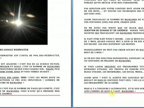 Explication des tools backlink Webmaster sur GOOGLE . du webmaster paris webdesign-x.fr