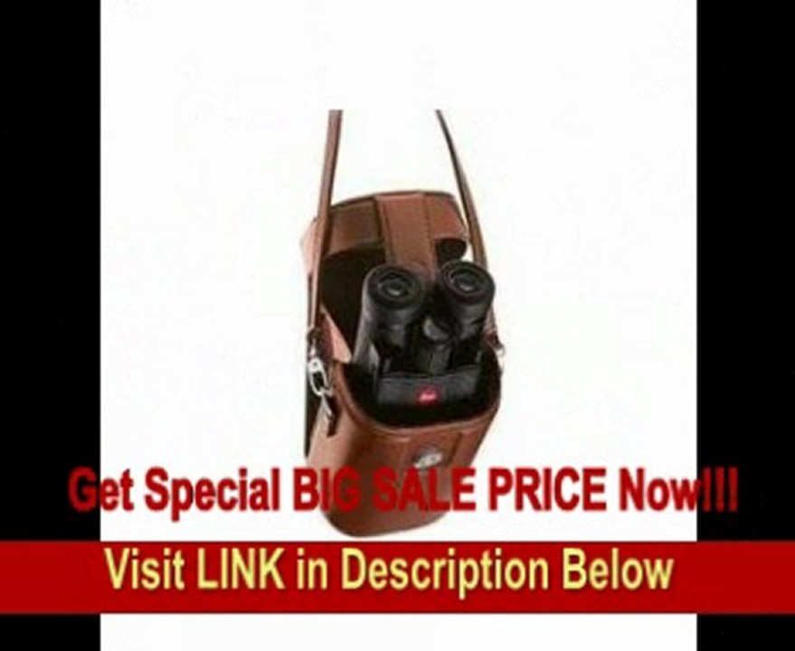 Leica 10x25 BCL Ultravid, Compact Water Proof Roof Prism Binocular with 5.2 Degree Angle of View, Black Leather, with Brown Leather Case.