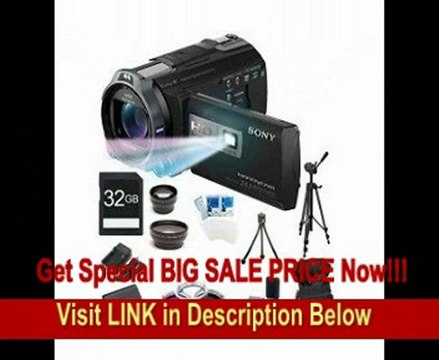 Sony HDRPJ710V High Definition Handycam 24.1 MP Camcorder with 10x Optical Zoom, 32 GB Embedded Memory and Built-in Projector + 32GB High Speed SDHC Card + High Capacity Batt+ Rapid AC/DC Charger + Pro Wide Angle Lens + Pro 2X Lens + More!