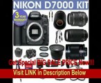 REFURBISHED Nikon D7000 Digital Camera + Nikon 18-55mm VR Lens + Nikon 70-300mm Lens + .40x Wide Angle Fisheye Lens + 500mm Mirror Lens + 2x T-Mount Telephoto Lens + 650-1300mm Zoom Lens + 3 Year Celltime