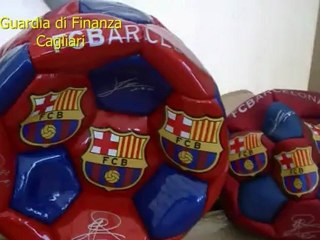 Cagliari - Sequestrati 8mila palloni del Barça contraffatti (30.10.12)