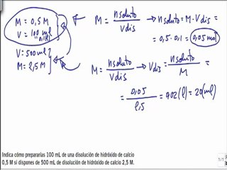 Quimica 1º bachillerato disoluciones ejercicio 17