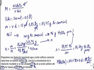 Quimica 1º bachillerato disoluciones ejercicio 16