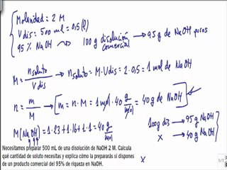 Quimica 1º bachillerato disoluciones ejercicio 14