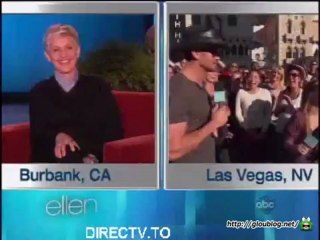 Tim McGraw Surprises Ellen's Twitter Challenge Oct 30 2012