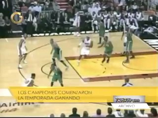 Campeones Heat debutan con triunfo, Lakers lo hacen con mal paso