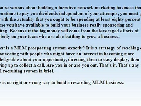 mlm prospecting systems