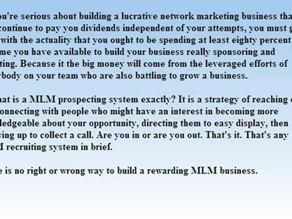 mlm prospecting systems