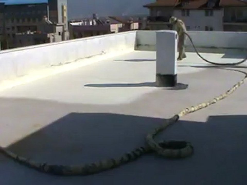 Poliüretan sprey sert köpük çatı-teras ısı yalıtım uygulaması www.birpol.com