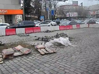 Замена брусчатки на Красной Пресне