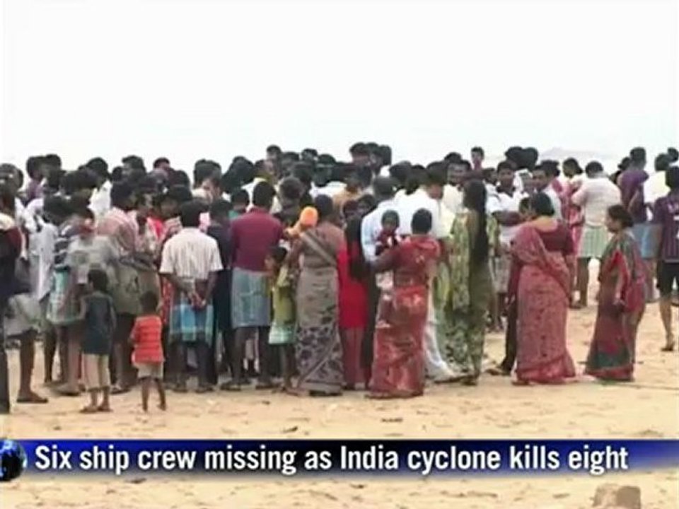 Six ship crew missing as India cyclone kills eight
