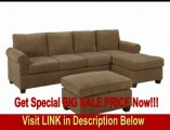 SPECIAL DISCOUNT Bobkona Franke 3-Piece Corduroy Reversible Sectional Sofa with Matching Ottoman, Tan