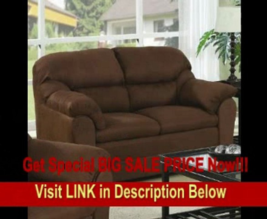 Loveseat with Pillow Padded Arms in Chocolate Microfiber FOR SALE