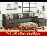 2pc Reversible Sectional Sofa in Ash Black Linen FOR SALE
