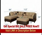 BEST BUY Bobkona Hungtinton Microfiber/Faux Leather 3-Piece Sectional Sofa Set, Hazelnut