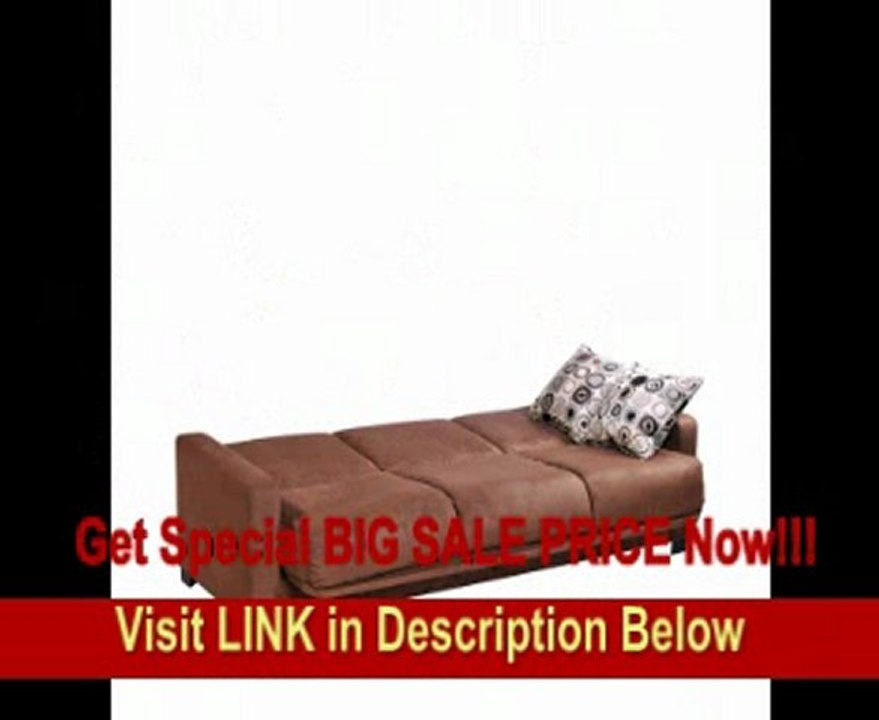 Handy Living CAC1-S8-AAA89 Living Room Convert-A-Couch Microfiber, Dark Brown FOR SALE