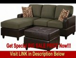 BEST BUY Bobkona Manhattan Reversible Microfiber 3-Piece Sectional Sofa with Faux Leather Ottoman in Sage Color