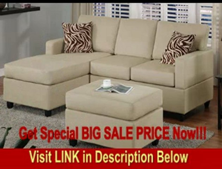 BEST BUY 3pc Sectional Sofa Set with Reversible Chaise and Ottoman in Red