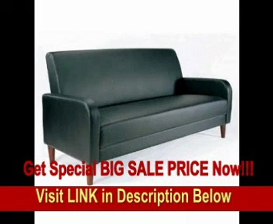 COOL Couch in Black Faux Leather FOR SALE