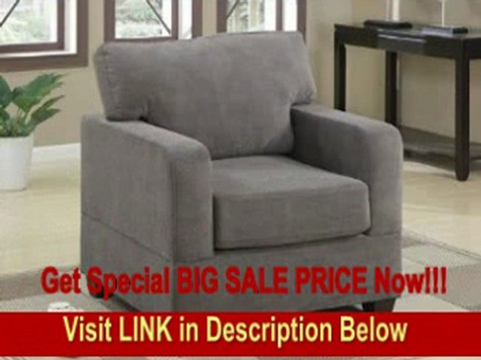 BEST PRICE Arm Sofa Chair in Charcoal Waffle Suede
