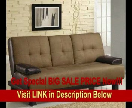SPECIAL DISCOUNT Futon Sofa Bed with Drop Down Console in Two Tone Finish