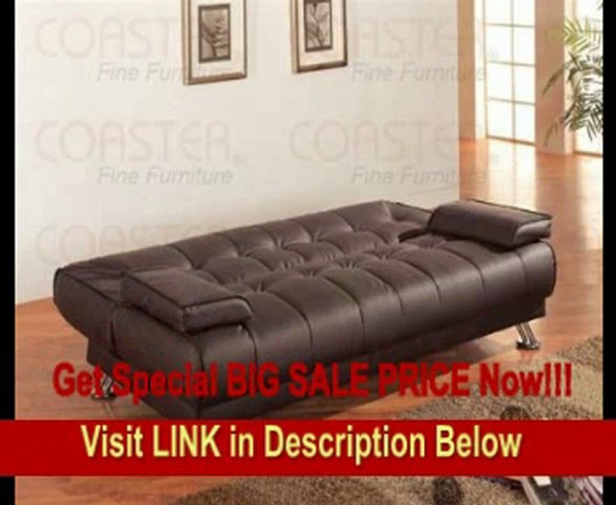 Coaster Microfiber Sofa Bed with Drop Down Cup Holder in Tan REVIEW