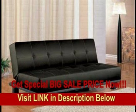 SPECIAL DISCOUNT Coaster Contemporary Armless Convertible Sofa Bed in Black Vinyl