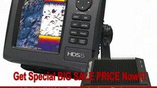 Lowrance HDS-5 GEN2 Plotter/Sounder, with 5-inch LCD, Lake Insight Cartography, LSS-2 StructureScan, and Two Transducers.