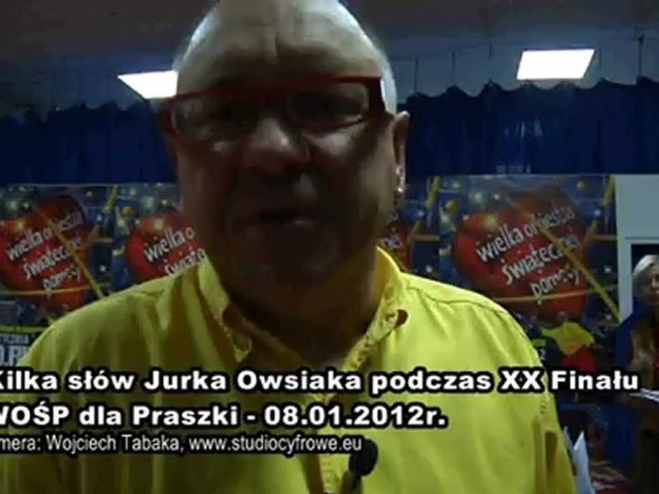 Podziękowania Jurka Owsiaka dla Praszki podczas XX Finału WOŚP