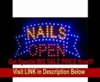 Open Nails Salon Led Neon Business Motion Light Sign. On/off with Chain 19*10*1