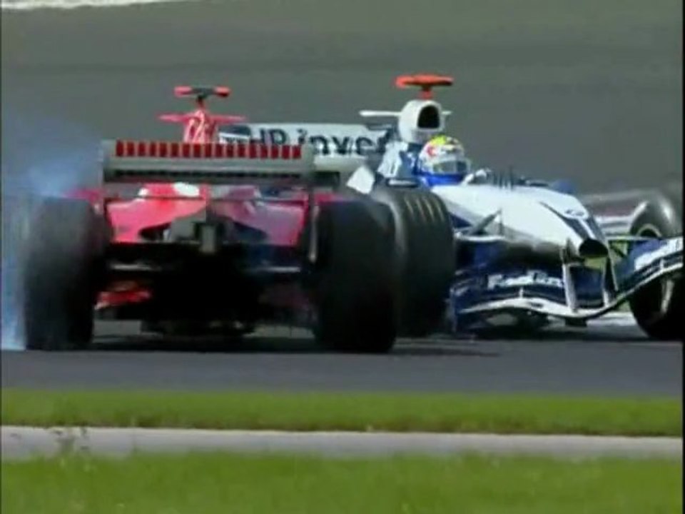 Webber and Schumacher Crash in Turkey 2005