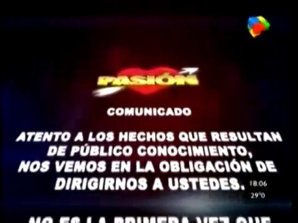 Comunicado de Pasión de Sábado