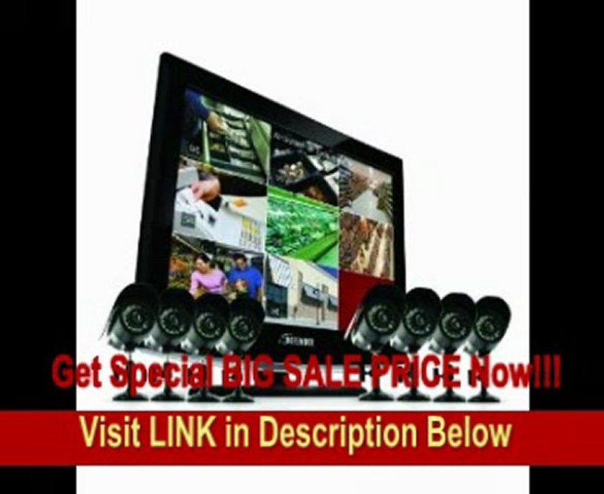 Defender Sync 19 Inch LCD All-In-One Security System with 8 Hi-Res Indoor/Outdoor Surveillance Cameras (Black)