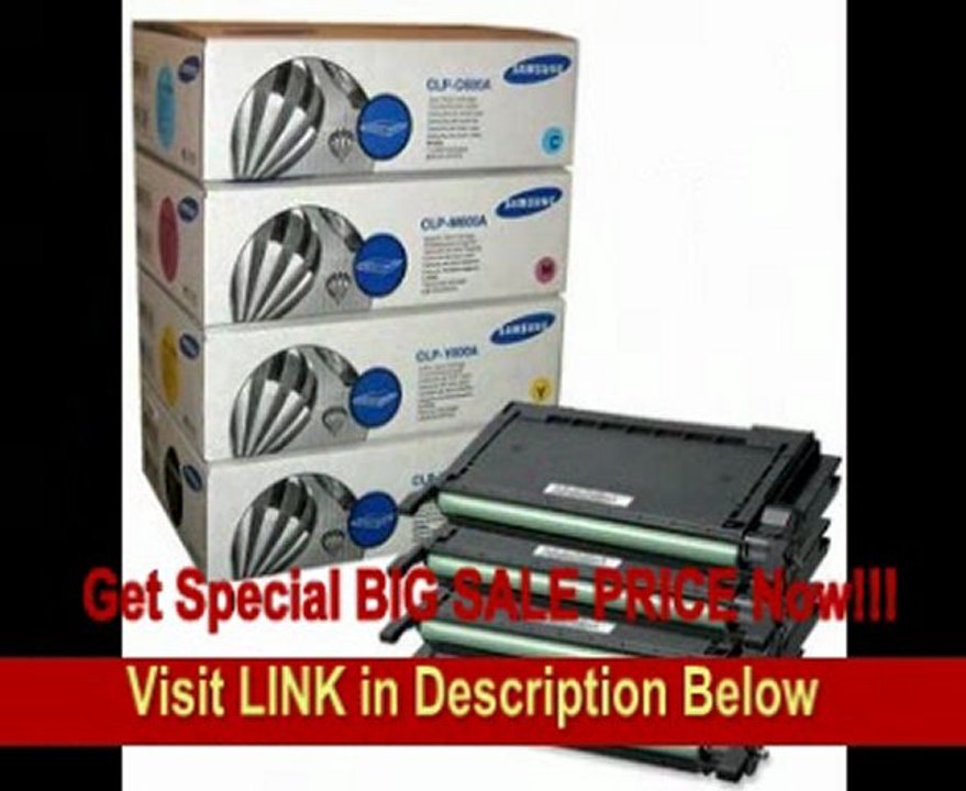 Set of Four Genuine Samsung Toner Cartridges: CLP-K600A (Black), CLP-C600A (Cyan), CLP-Y600A (Yellow), CLP-M600A (Magenta) for Samsung CLP-600, CLP-600, CLP-650, CLP-650N