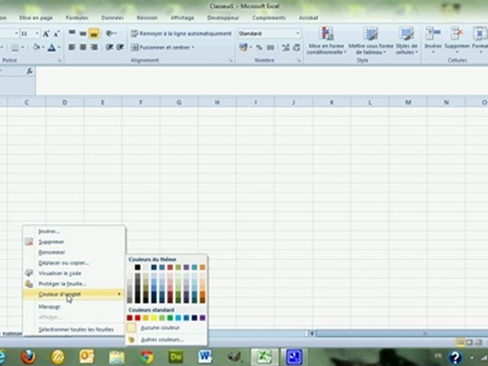 Les feuilles de calcul Excel