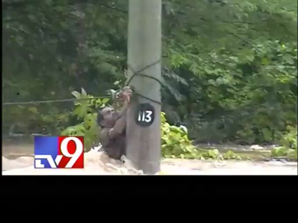 Man rescued from raging flood waters