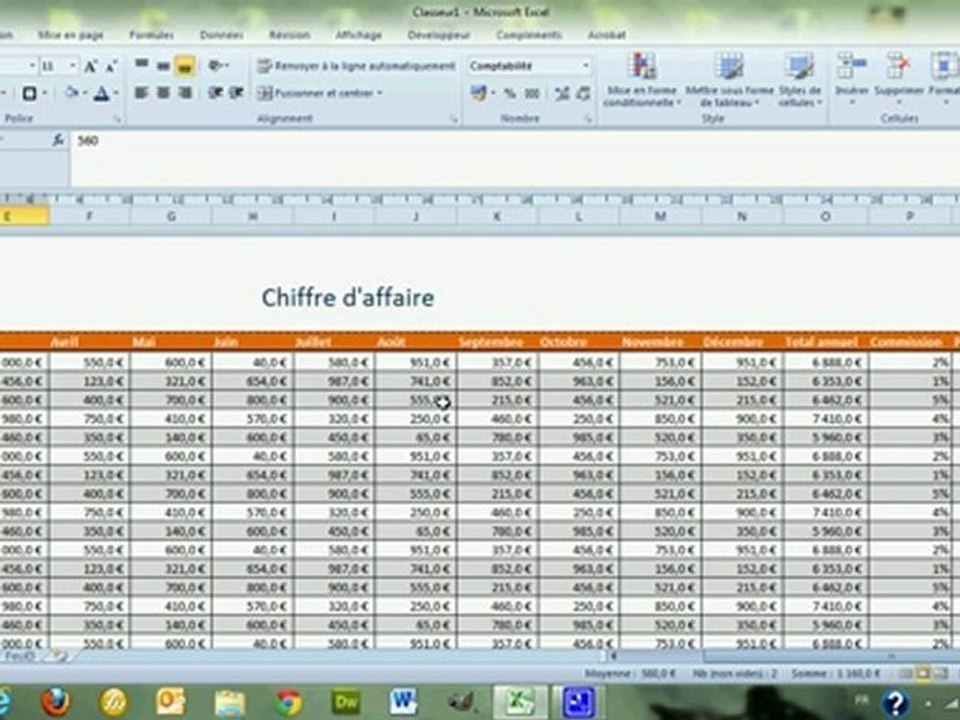 Mise en page Excel