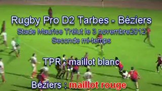 Rugby : Pro D2 TARBES (TPR) – BEZIERS (3/11/2012)