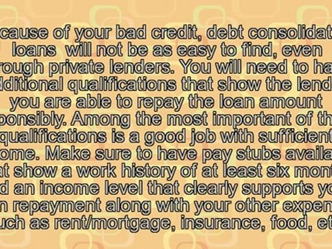 Debt Consolidation Loans With Bad Credit Factors To Consider