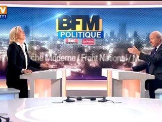Marine Le Pen, "regarde avec soulagement" le bras d'honneur de Longuet
