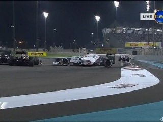 Formula 1 Abu Dhabi 2012 Big crash Grosjean Webber Perez